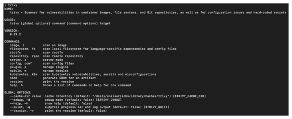 Trivy k8s command